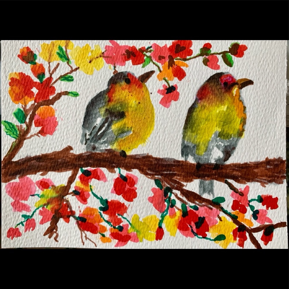 Watercolor bird painting